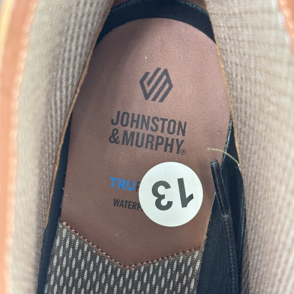Johnston & Murphy Upton Lug Men's US‎ 13M Brown Oiled Leather Plain Toe Boots